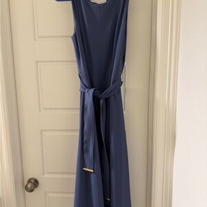 Donna Karan Blue Maxi Dress with Belt